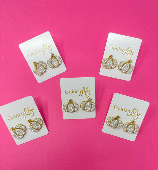 Pearl Pumpkin Studs