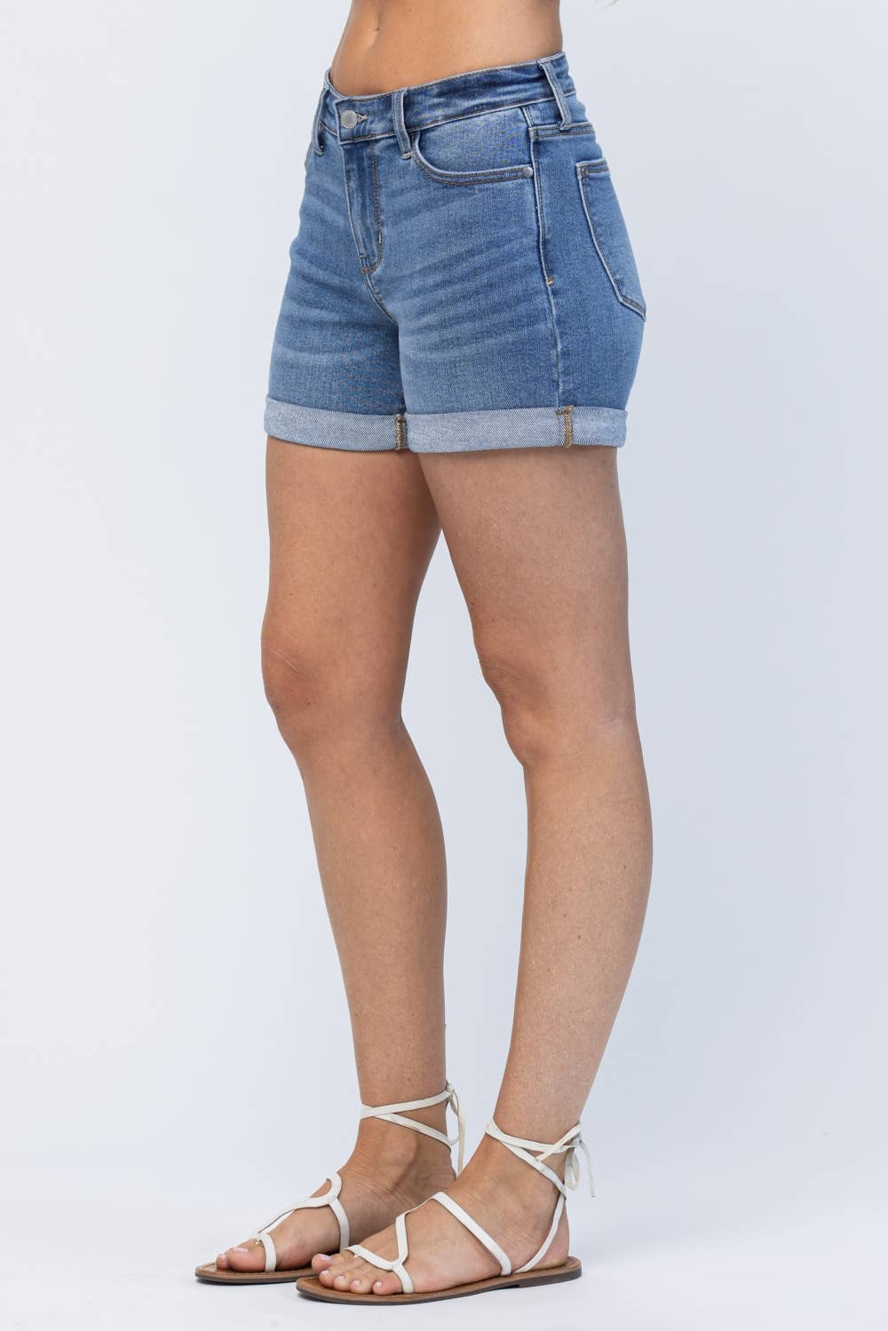 Judy Blue Jeans - Midrise Cuffed Shorts (XL Only)