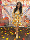 Amber colored floral dress