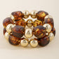 Chunky Tortoise Bead Stretch Bracelet Set