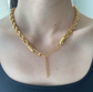 18K Gold Plated Stainless Twisted Rope Chain Necklace