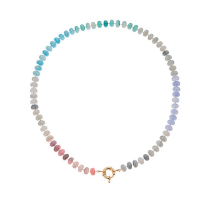 Natural Stone Semi-Precious Glass Mixed Necklace