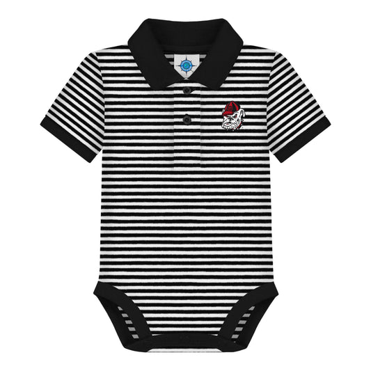 Georgia Bulldogs Striped Infant Polo Bodysuit