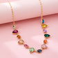 Rainbow Pear Gemstone Dangle Necklace