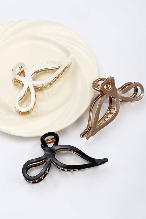 JUMBO CELLULOSE CASTING BOW HAIR CLAW CLIPS