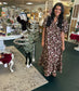 Burgundy floral midi dress