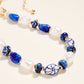 18 Inch Chunky Marbled Ceramic Bead Pearl Necklace