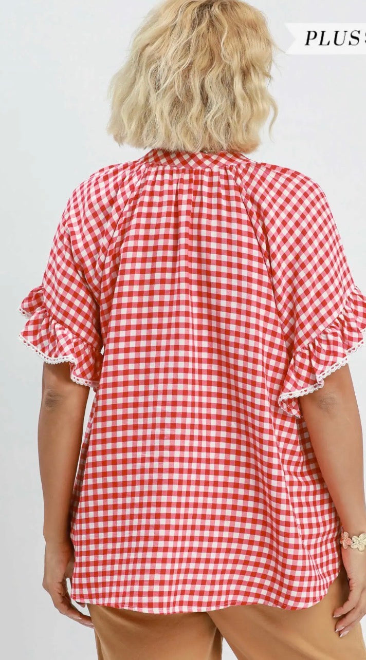 Red Gingham Top (Curvy)
