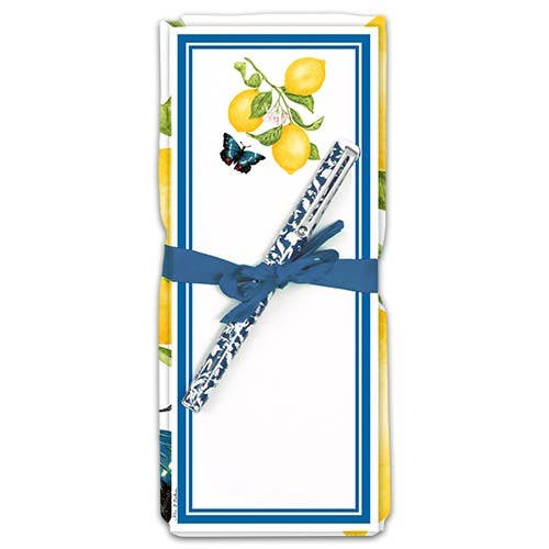 Flour Sack Towel & Magnetic Note Pad Set-Lemons