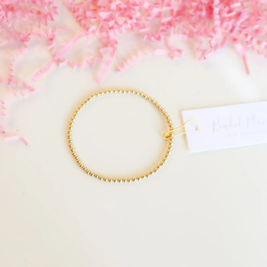 3MM Gold Beaded Bracelet