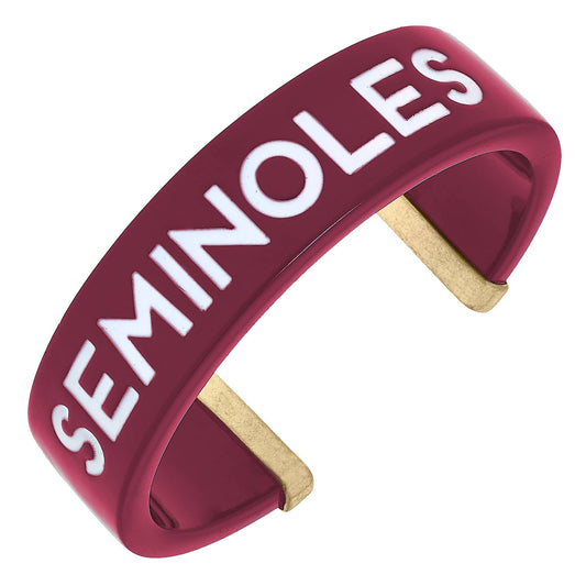 Canvas Style - Florida State Seminoles Resin Cuff Bracelet in Garnet