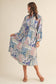FLORAL PATCHWORK PRINT DRAWSTRING WAIST MIDI DRESS