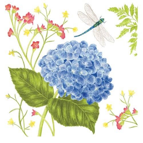 Single Flour Sack Towels Packaged- Hydrangea