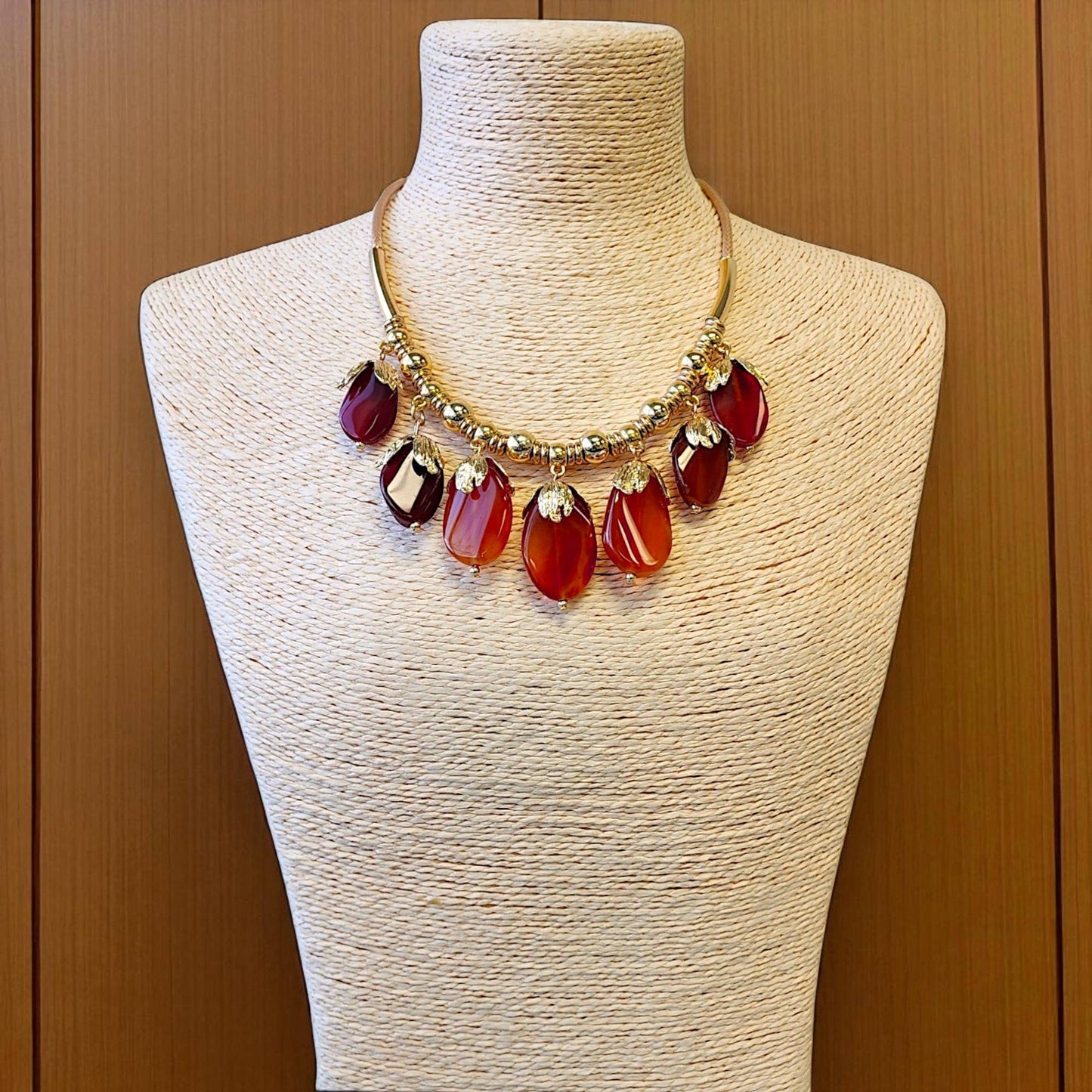 Agate Stone Beaded Boho Collar Necklace