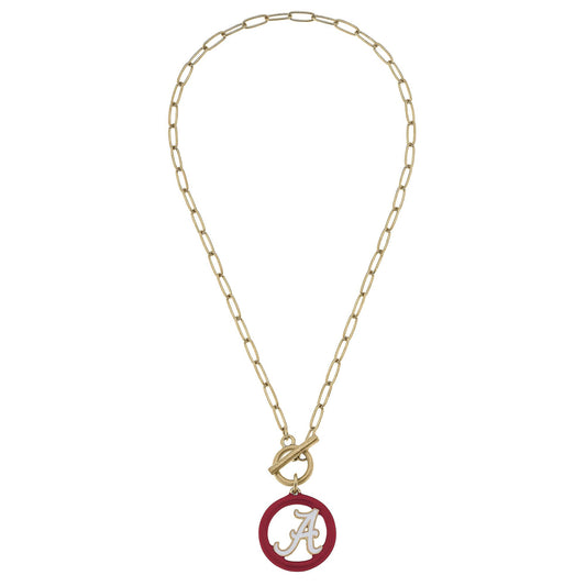 Canvas Style - Alabama Crimson Tide Logo Enamel T-Bar Necklace