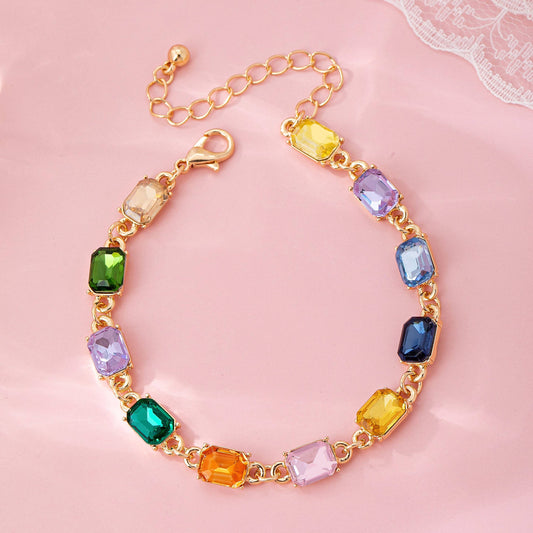 Rainbow Gemstone Tennis Bracelet