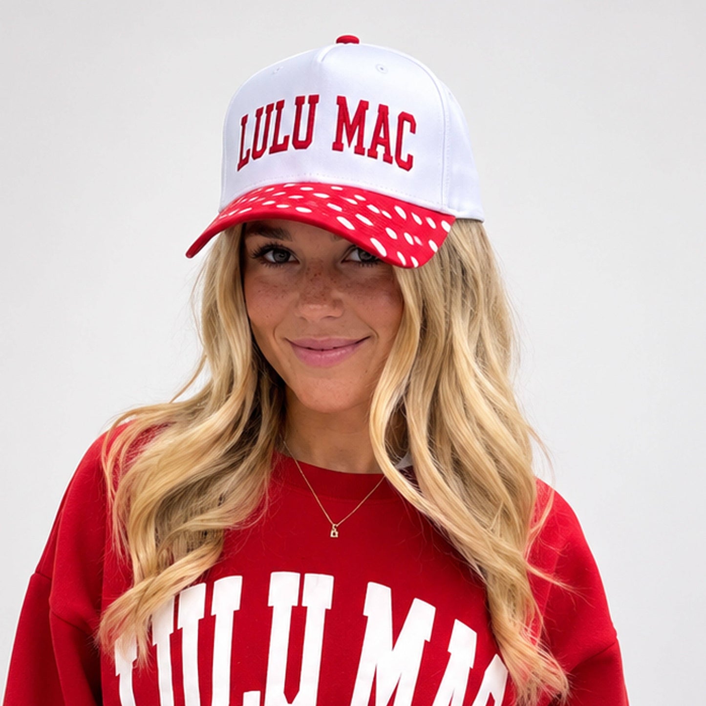 LULU MAC Red/White Dot Cap