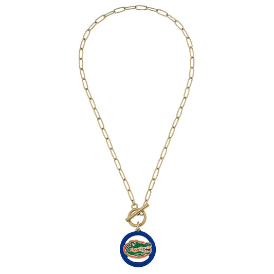 Canvas Style - Florida Gators Logo Enamel T-Bar Necklace