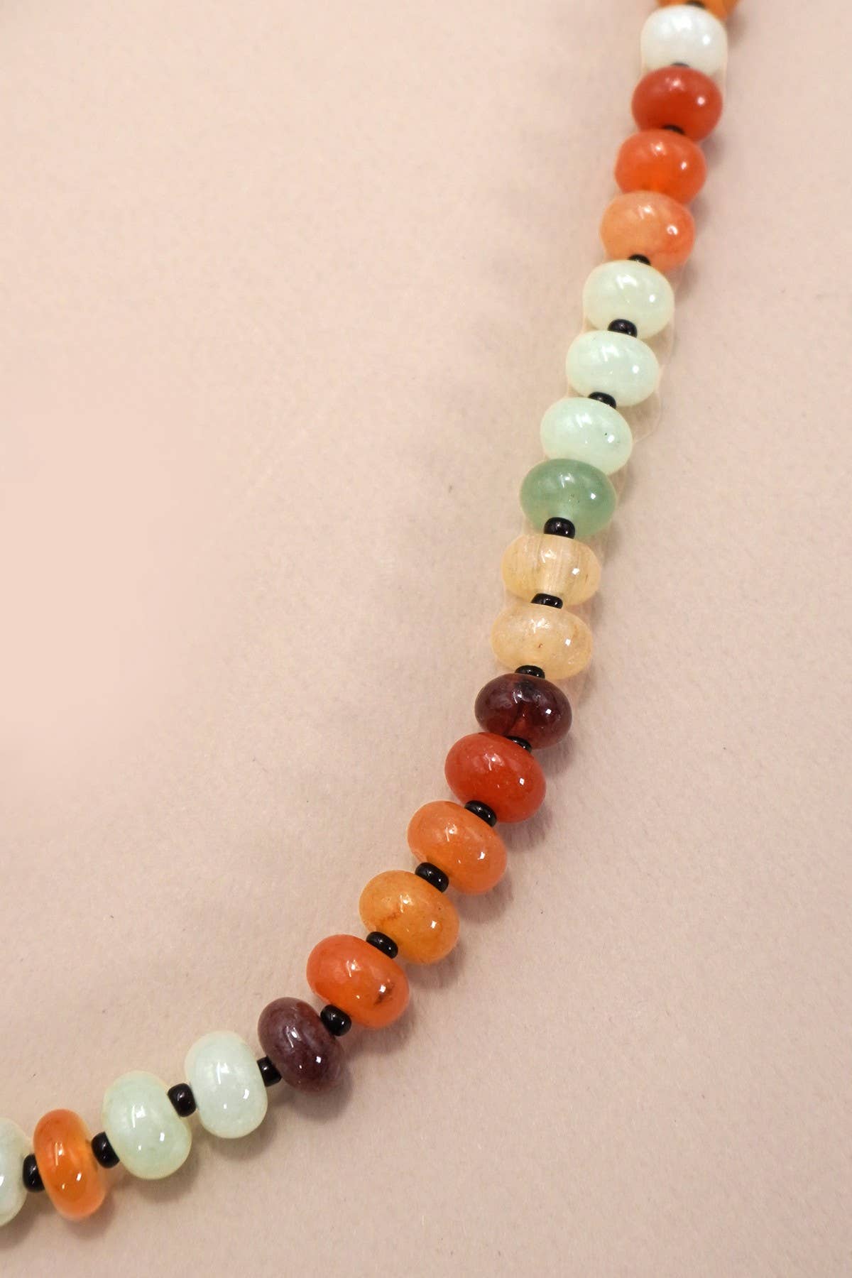 JOSSLYN by wall to wall - NATURAL AGATE GLASS SEMI PRECIOUS BEAD NECKLACE | 80N896