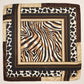 Leopard Zebra Pattern Printed Square Silky Satin Scarf