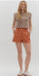 High Waist Pleated Shorts (Rust)