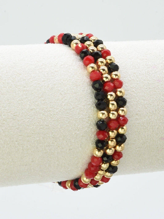 3 Piece CCB Glass Bead Stretch Bracelet Set