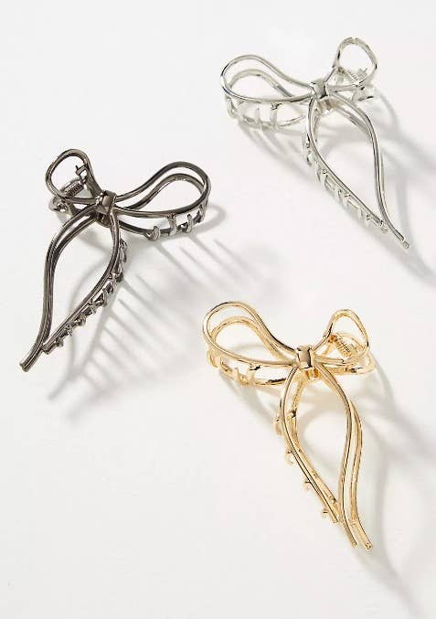 BOW HAIR CLAW CLIP Gold