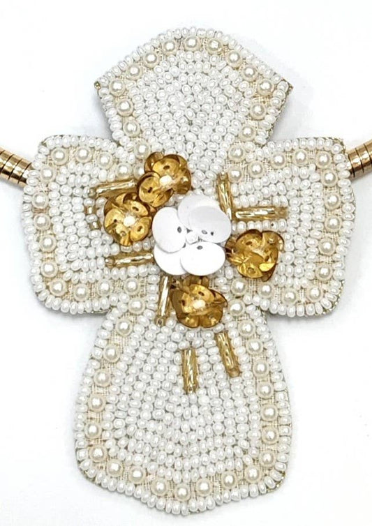 TWO FORTY TWO - HOLIDAY - The Cross Necklace (white/gold)