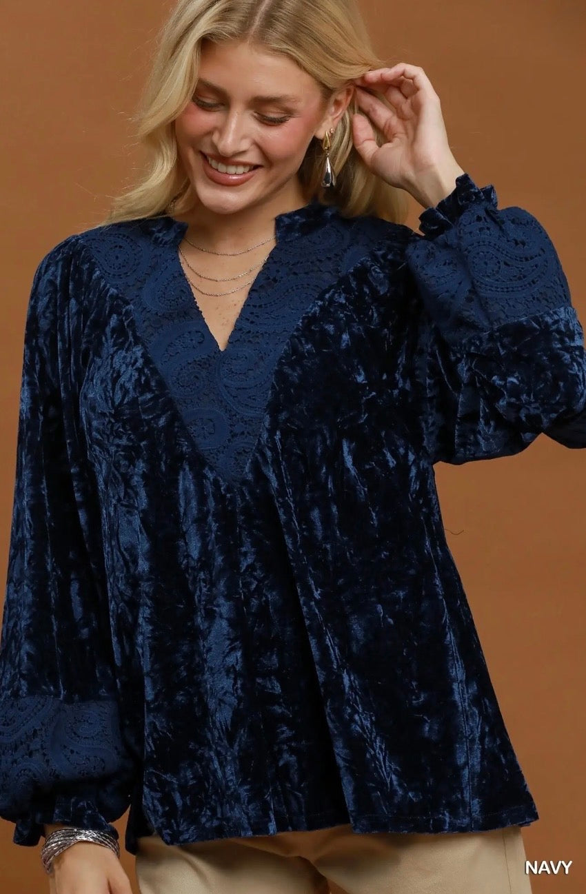 Blue Velvet Top