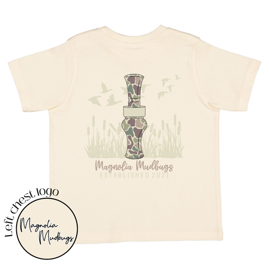 Magnolia Mudbugs - Camouflage Duck Call Kids T-Shirt - Southern Hunting