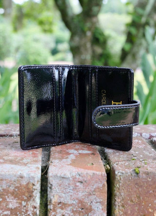 Caroline Hill - Tate Card Holder Wallet BLACK PATENT LQ