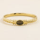 Tiger Eye Rope Twist Hinged Bangle Bracelet