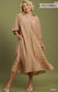 Baylor Taupe Gingham Dress (Curvy Sizes)