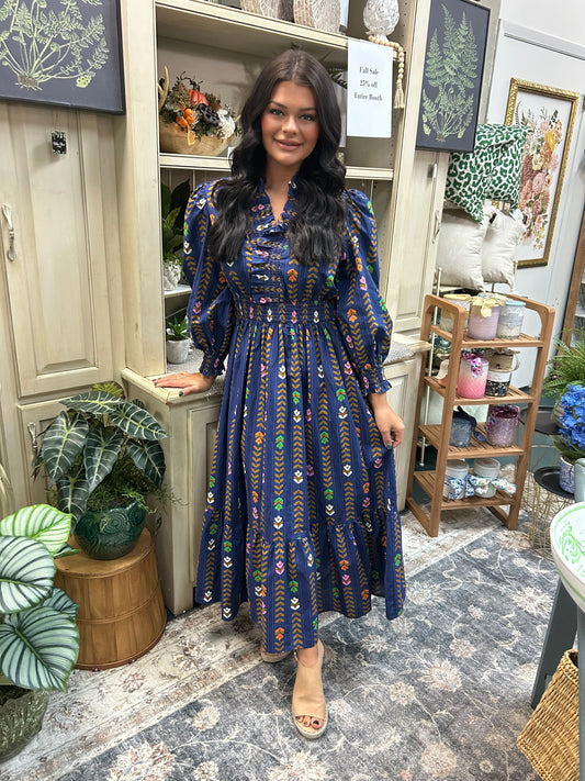 Floral Fusion Midi Dress