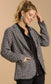 Plaid tweed blazer with pearl buttons