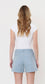 Lovervet by Vervet-High Rise Cuffed Striped A Line Shorts
