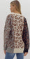 Leopard print sweater with clear sequins