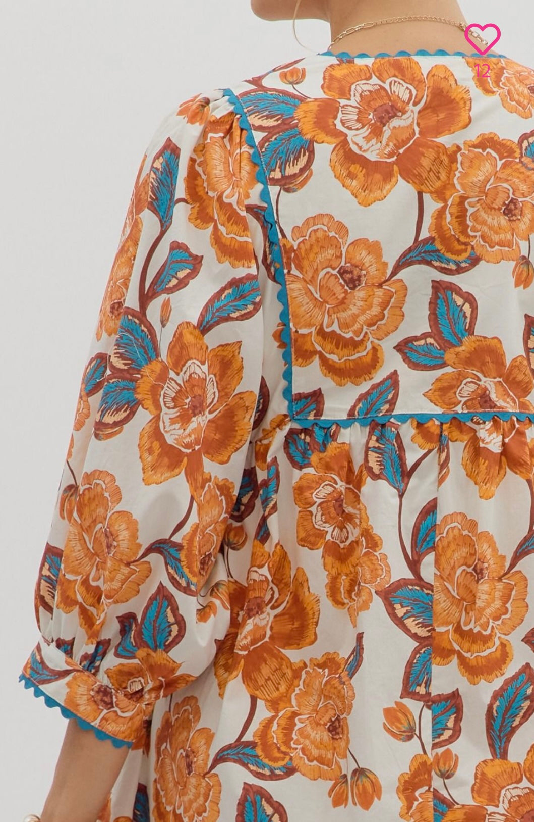 Amber colored floral dress