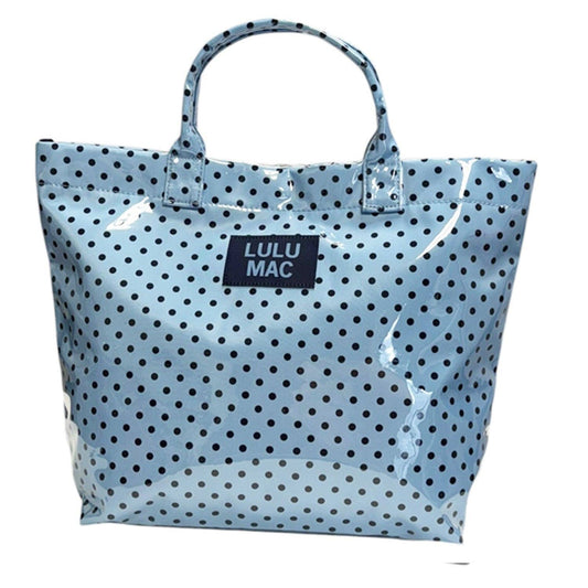 LULU MAC TOTE BAG LIGHT BLUE/NAVY DOT