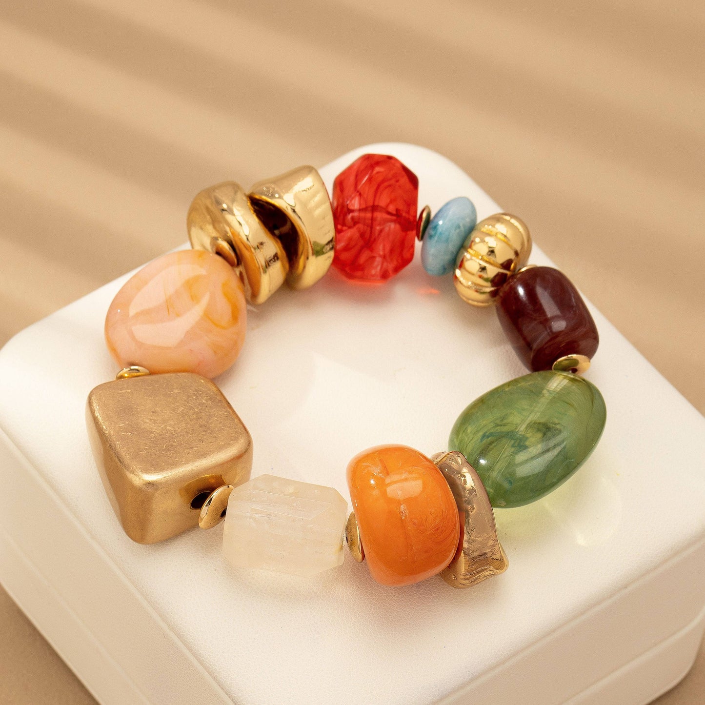VINTAGE STATEMENT MIXED STONE BRACELET