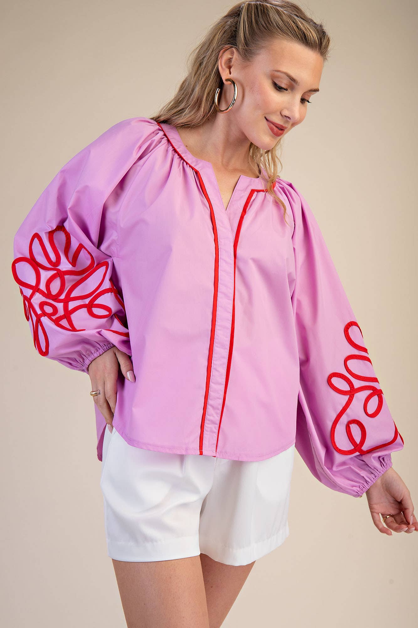 Detail Puff Sleeve Blouse