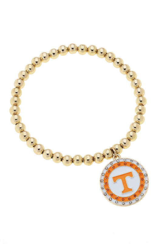 Canvas Style - Tennessee Vols Pave Disc Ball Bead Stretch Bracelet