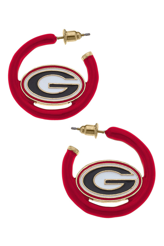 Canvas Style - Georgia Bulldogs Enamel Logo Earrings