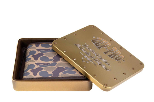 Zep-Pro - Shot Men's Bifold Old School Camo Leather Wallet.