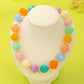 JOSSLYN by wall to wall - Multicolor Oversized Faceted Pastel Bead Necklace | 80N92990
