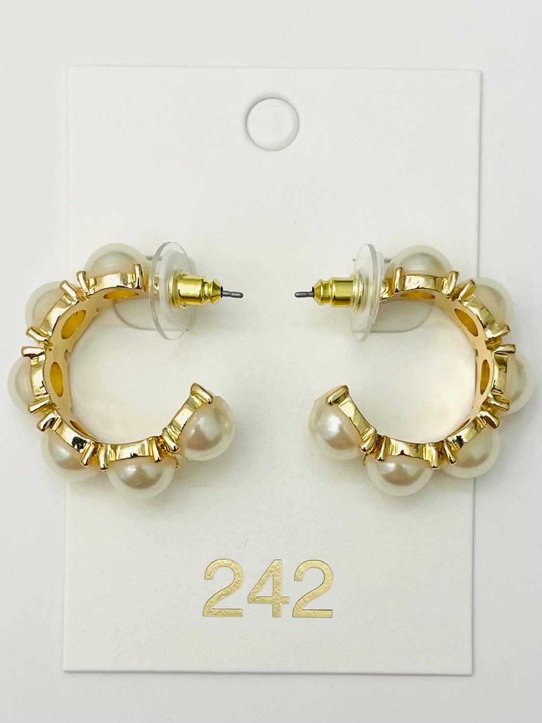 TWO FORTY TWO - CHIC - Pearl Hoop (gold)
