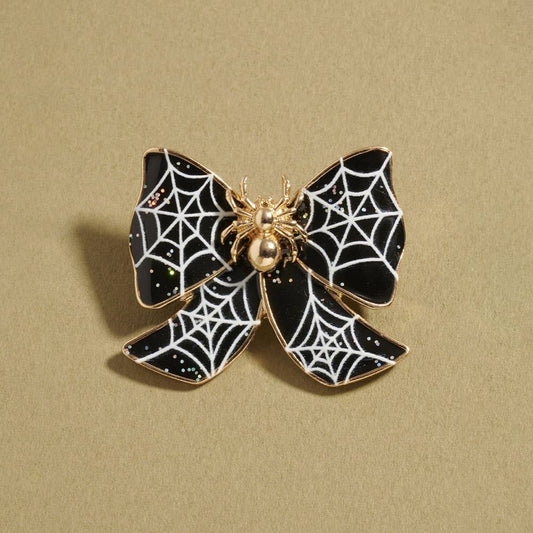 Halloween Spider Bow Pin Brooch