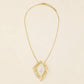 Molten Frame Marbled Stone Pendant Necklace