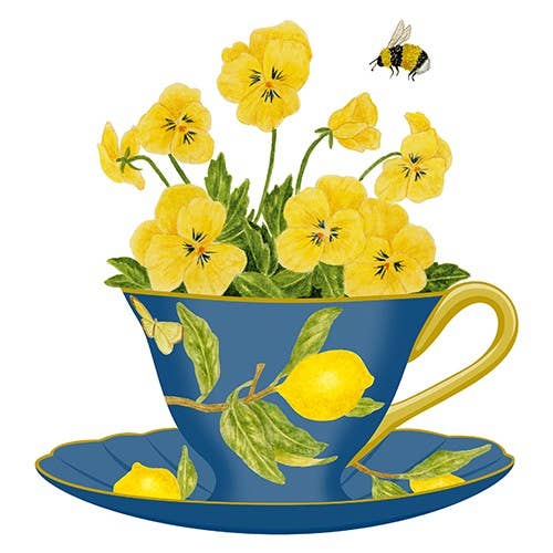 Single Flour Sack Towels Packaged -Lemon Teacup