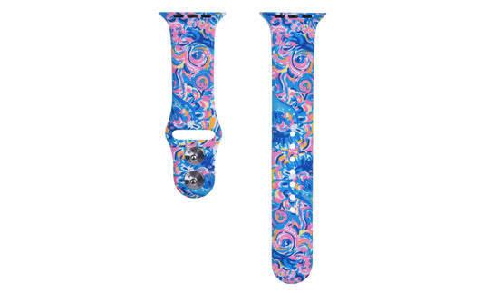 Pink Swirly Printed Silicone Bands Apple Watch
